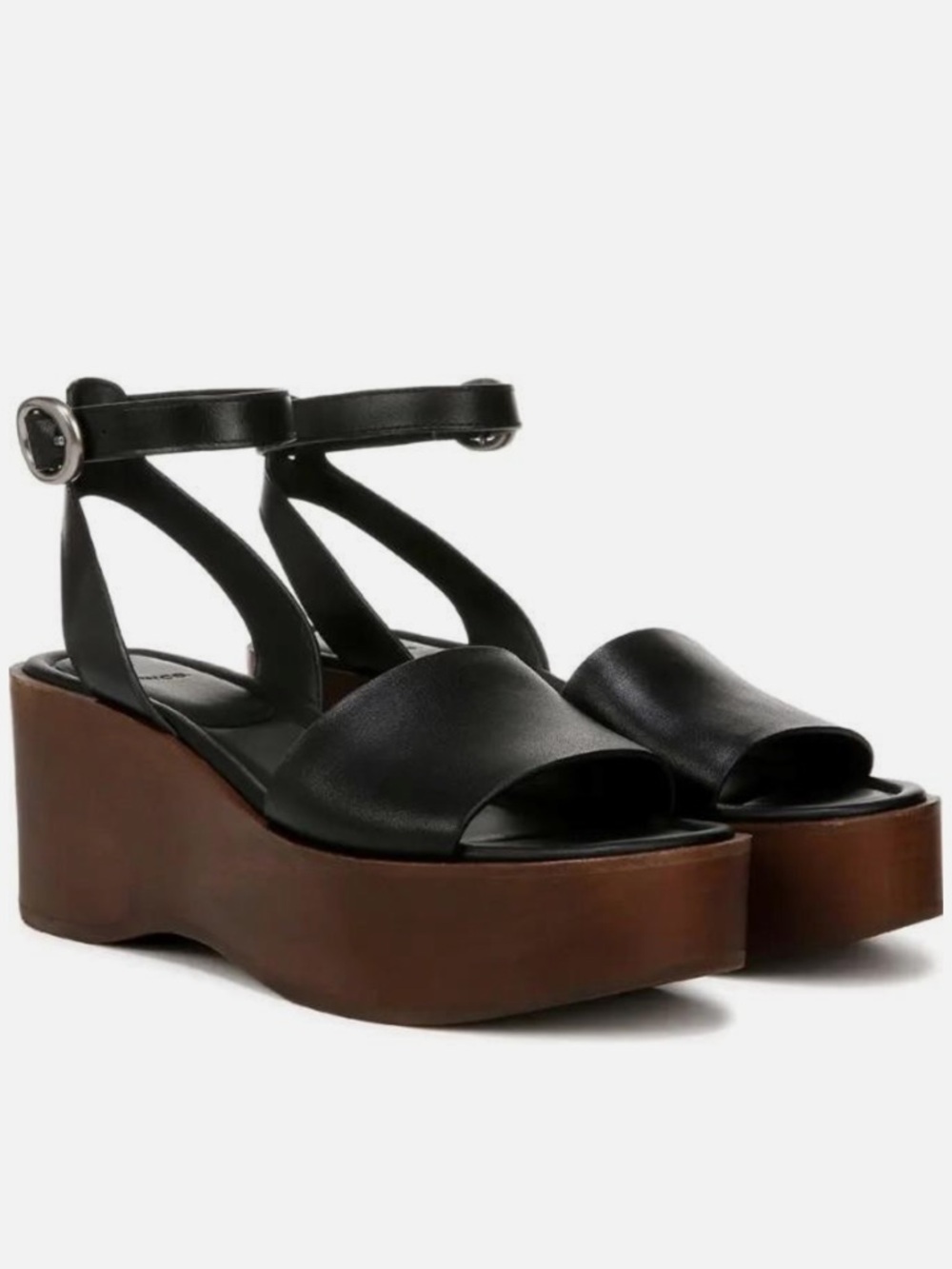 Vince Phillipa Leather Platform Sandal in Black/Brown